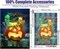 Halloween Diamond Painting Kits for Adults and Beginners, 5D Full Round Diamond Halloween Diamond Art Kit, Diamond Dots Diamonds Pictures Arts and Crafts for Home Wall Decor-12x16inch